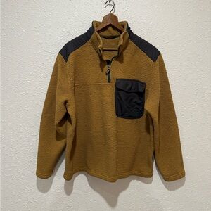 The North Face Tan Sherpa Jacket Pullover Fleece 1/4 Zip Extreme Pile mens XL